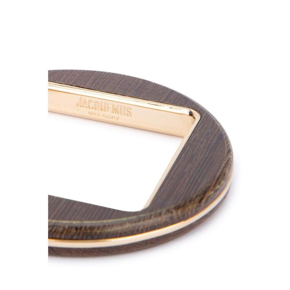 JACQUEMUS Oval Wood and Gold Bracelet Women GOLDBROWN Bracelets